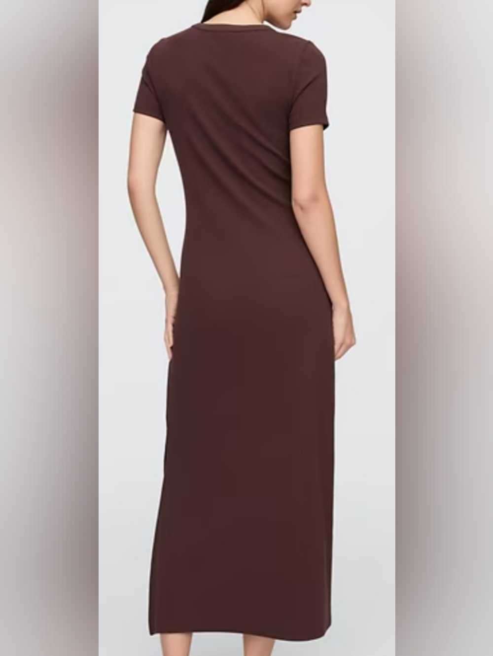Carilyn Vaile Brown Short-Sleeve Maxi Dress